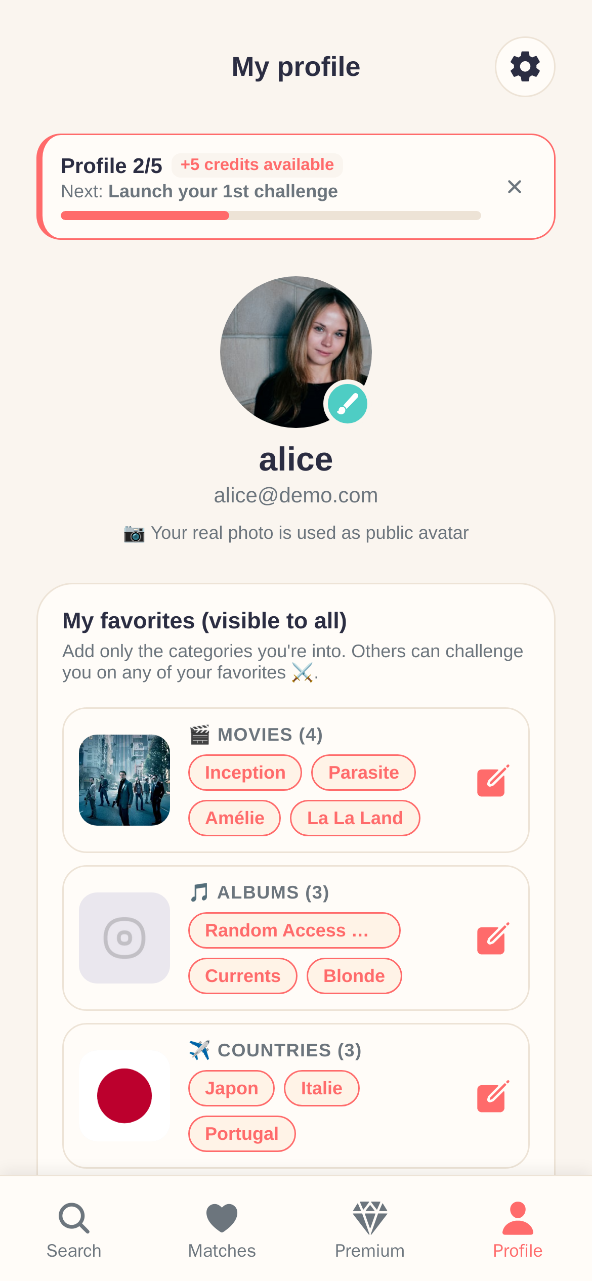 QuizMeet · Profile · EN